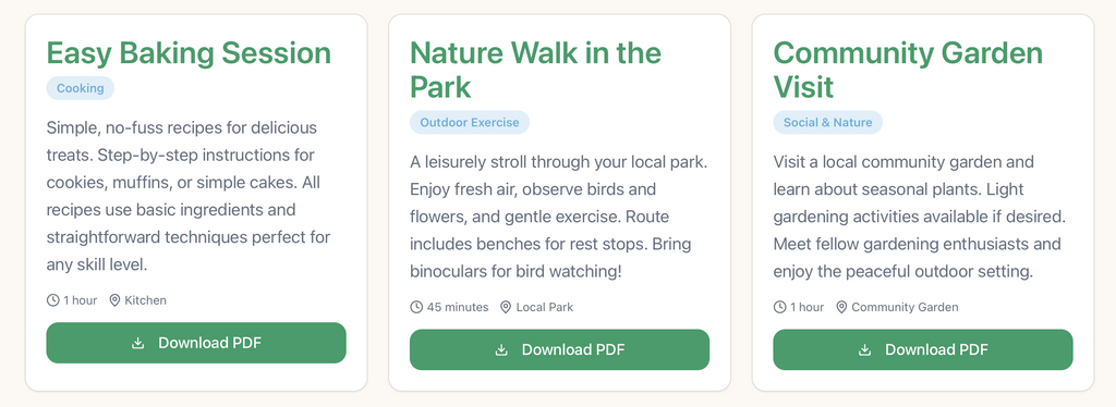 Rekindle - Dementia activity Generator